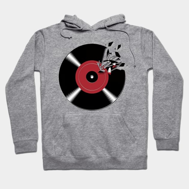 Broken Black Record Hoodie by Tari Company